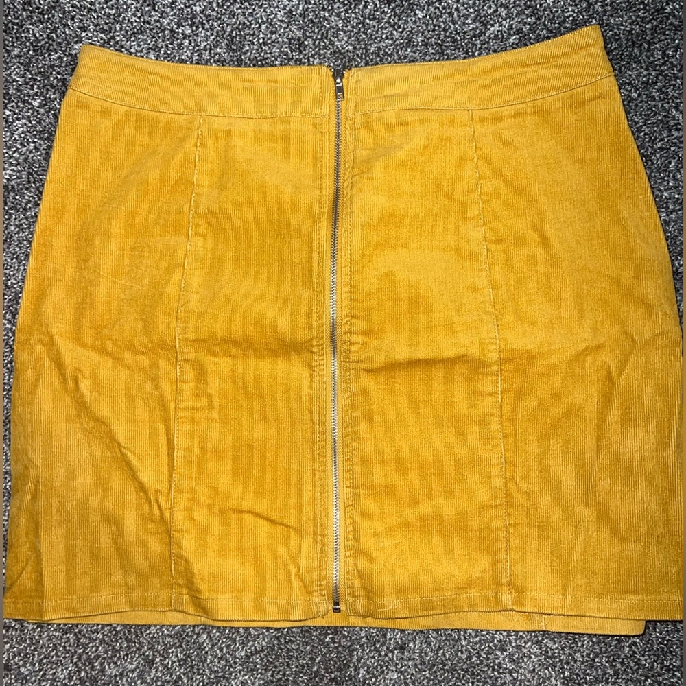 Yellow Corduroy Mini Skirt